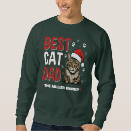 Best Cat Dad Personalized family  name christmas Trui