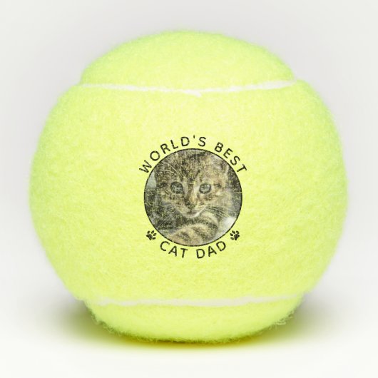 Best Cat Dad Persoonlijke foto Tennisballen (Voorkant)