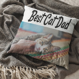 Best Cat Dad Photo Black Kussen