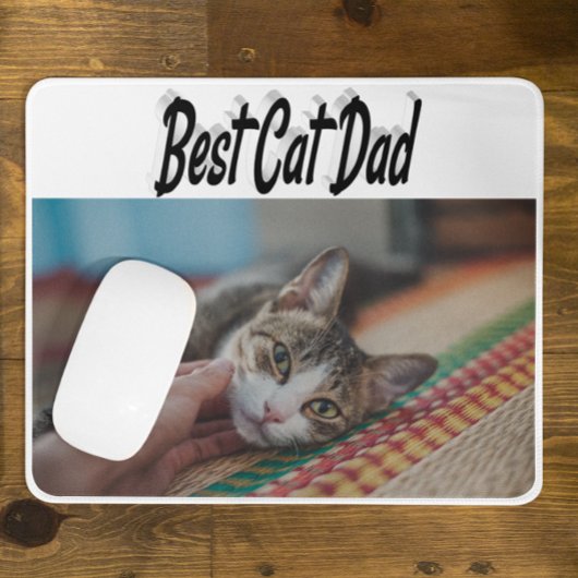 Best Cat Dad Photo Black Muismat