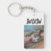Best Cat Dad Photo Black Sleutelhanger (Voorkant)