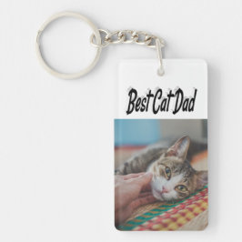 Best Cat Dad Photo Black Sleutelhanger