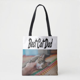 Best Cat Dad Photo Black Tote Bag