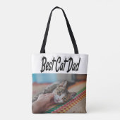 Best Cat Dad Photo Black Tote Bag (Achterkant)