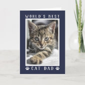 Best Cat Dad Photo Navy Blue Vaderdag Kaart (Voorkant)