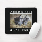 Best Cat Dad Photo Paw Prints Black Muismat (Met muis)