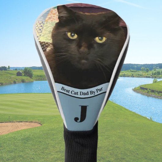 Best cat dad photo template custom black cat  golfheadcover