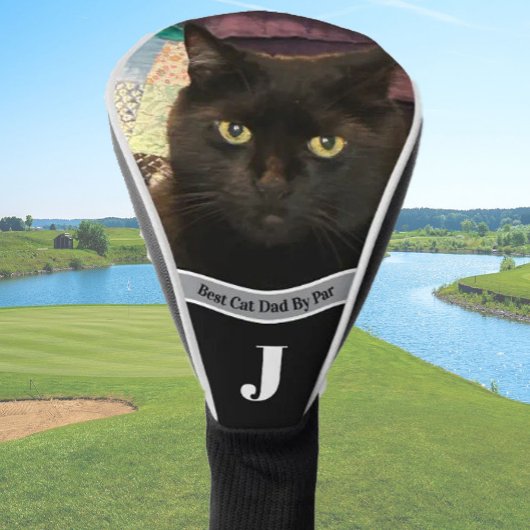 Best cat dad photo template custom black driver golfheadcover