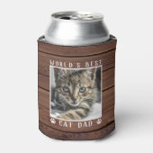 Best Cat Dad print Pet Photo Rustic Blikjeskoeler (Blikje Voorkant)