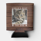 Best Cat Dad print Pet Photo Rustic Blikjeskoeler (Voorkant)