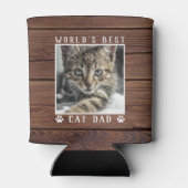 Best Cat Dad print Pet Photo Rustic Blikjeskoeler (Achterkant)