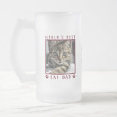 Best Cat Dad Red Paw Drukt Pet Name Photo Matglas Bierpul (Links)