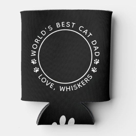 Best Cat Dad ter wereld Fun Personalized Pet Photo Blikjeskoeler (Voorkant)