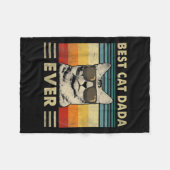 Best Cat Dada Ever  Retro Cat Dad Fleece Deken (Voorkant (Horizontaal))