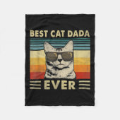 Best Cat Dada Ever  Retro Cat Dad Fleece Deken (Voorkant)
