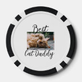 Best cat Daddy parents pet photo dad mom simple Poker Chips (Achterkant)