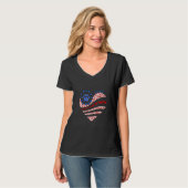 Best Cat Data ooit American Flag Heart T-shirt (Voorkant volledig)