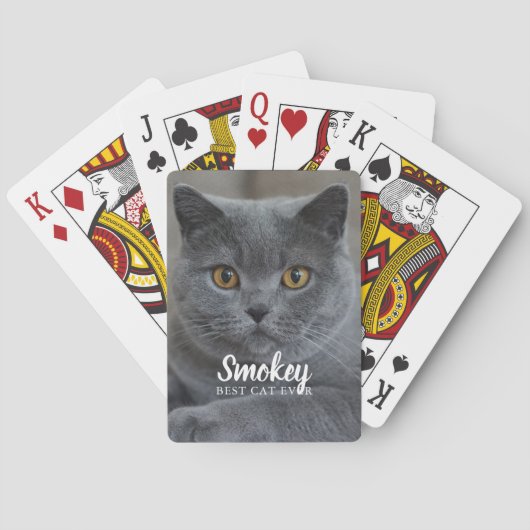 "Best Cat Ever" foto op persoonlijke titel Pokerkaarten (Achterkant)
