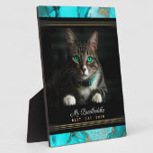 Best Cat Ever Genoemd fotosjabloon Blauwgroen Abst Fotoplaat (Zijkant)