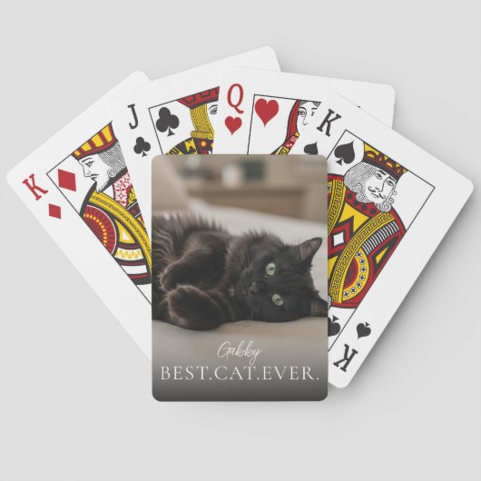 Best Cat Ever Your Pet Name And Photo  Pokerkaarten (Achterkant)