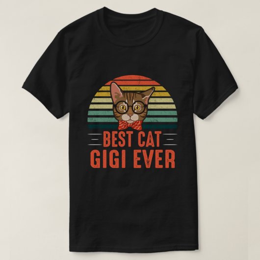 Best Cat GIGI Ever Retro T-shirt (Design voorkant)
