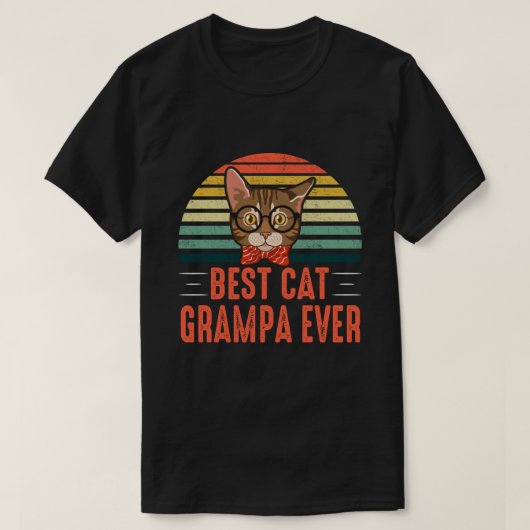 Best Cat GRAMPA Ever Retro  T-shirt (Design voorkant)