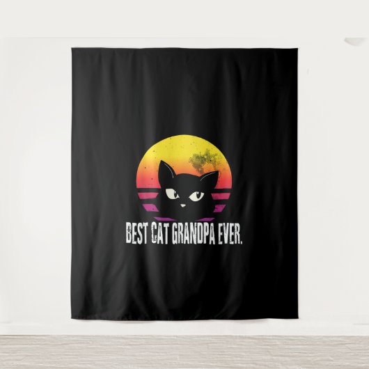 Best Cat Grandpa Ever | Cat Retro Cft Wandkleed (Voorkant)