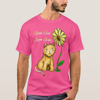 Best Cat Ma Ever Sunflower Cat Ma Sunflower Moth T-shirt