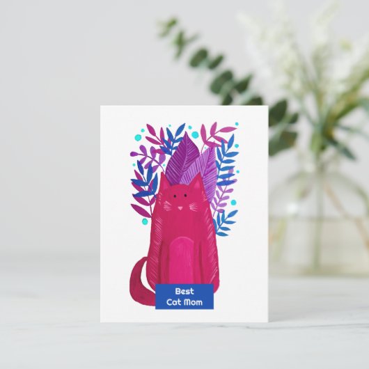 Best Cat mam Cat en bijkantoren illustratie Feestdagenkaart (Staand voorkant)