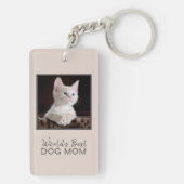 Best Cat Mam Cat Photo Blush Pink Grey Sleutelhanger (achterkant)