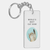 Best Cat mam Custom Funny 2 Cute Photos ter wereld Sleutelhanger (Voorkant Links)