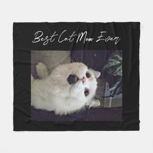 Best Cat mam Custom Pet Foto Fleece Deken (Voorkant (Horizontaal))