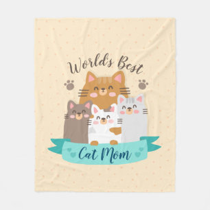 Best Cat Mam - Cute Kittens Fleece Deken