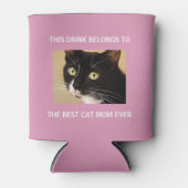 Best Cat Mam Ever Aangepast Foto Roze Blikjeskoeler (Voorkant)