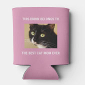 Best Cat Mam Ever Aangepast Foto Roze Blikjeskoeler (Achterkant)