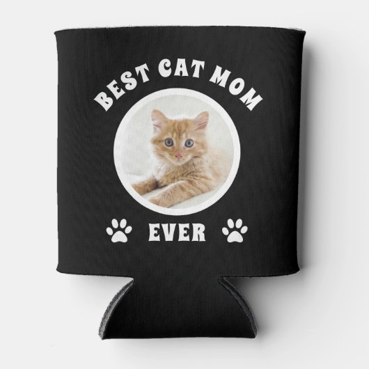 Best Cat Mam Ever Aangepaste Foto Aangepast Blikjeskoeler (Voorkant)