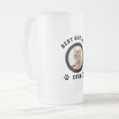 Best Cat Mam Ever Aangepaste Foto Aangepast Matglas Bierpul (Voorkant links)