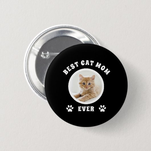 Best Cat Mam Ever Aangepaste Foto Aangepast Ronde Button 5,7 Cm (Voorkant /achterkant)