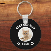 Best Cat Mam Ever Aangepaste Foto Aangepast Sleutelhanger (Voorkant)