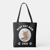 Best Cat Mam Ever Aangepaste Foto Aangepast Tote Bag (Achterkant)