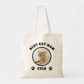 Best Cat Mam Ever Aangepaste Foto Aangepast Tote Bag (Voorkant)