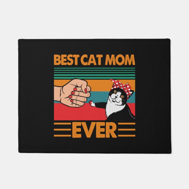 Best Cat Mam Ever Bandana Deurmat (Voorkant)