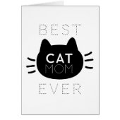 Best Cat Mam Ever Black Cat Face Birthday Kaart (Voorkant)