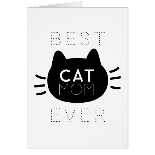 Best Cat Mam Ever Black Cat Face Birthday Kaart (Voorkant)