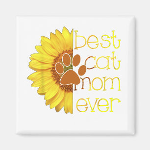 Best Cat Mam Ever Cat Mam Sunflower Moederdag Magneet