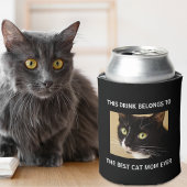 Best Cat Mam Ever Custom Photo Black Blikjeskoeler