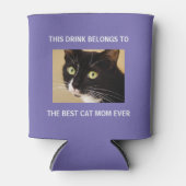 Best Cat Mam Ever Custom Photo Paars Blikjeskoeler (Voorkant)