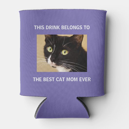 Best Cat Mam Ever Custom Photo Paars Blikjeskoeler (Voorkant)