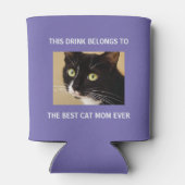 Best Cat Mam Ever Custom Photo Paars Blikjeskoeler (Achterkant)