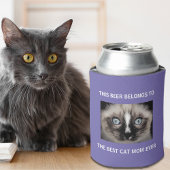 Best Cat Mam Ever Custom Photo Paars Blikjeskoeler